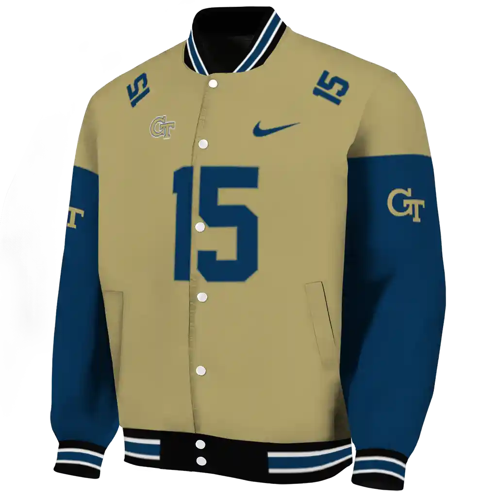 custom georgia tech yellow jackets team patch gold varsity jacket best selling custom georgia tech yellow jackets team patch gold varsity jacket best selling