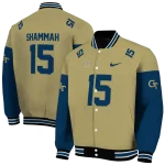 custom georgia tech yellow jackets team patch gold varsity jacket best selling