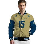 custom georgia tech yellow jackets team patch gold varsity jacket best selling