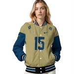 custom georgia tech yellow jackets team patch gold varsity jacket best selling