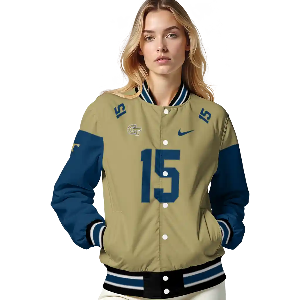 custom georgia tech yellow jackets team patch gold varsity jacket latest model custom georgia tech yellow jackets team patch gold varsity jacket latest model