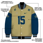 custom georgia tech yellow jackets team patch gold varsity jacket best selling