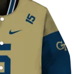 custom georgia tech yellow jackets team patch gold varsity jacket best selling