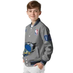 custom golden state warriors claw accent grey varsity jacket best selling