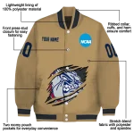 custom gonzaga bulldogs claw effect beige varsity jacket best selling