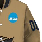 custom gonzaga bulldogs claw effect beige varsity jacket best selling