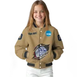 custom gonzaga bulldogs claw effect beige varsity jacket best selling