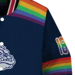 custom gonzaga bulldogs rainbow jersey number blue varsity jacket best selling