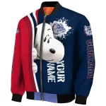 custom gonzaga bulldogs snoopy head blue bomber jacket best selling