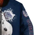 custom gonzaga bulldogs snoopy head blue bomber jacket best selling