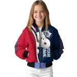 custom gonzaga bulldogs snoopy head blue bomber jacket best selling