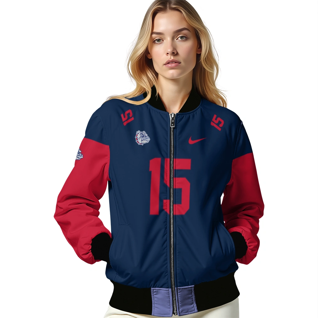 custom gonzaga bulldogs team patch blue bomber jacket latest model custom gonzaga bulldogs team patch blue bomber jacket latest model