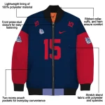 custom gonzaga bulldogs team patch blue bomber jacket best selling