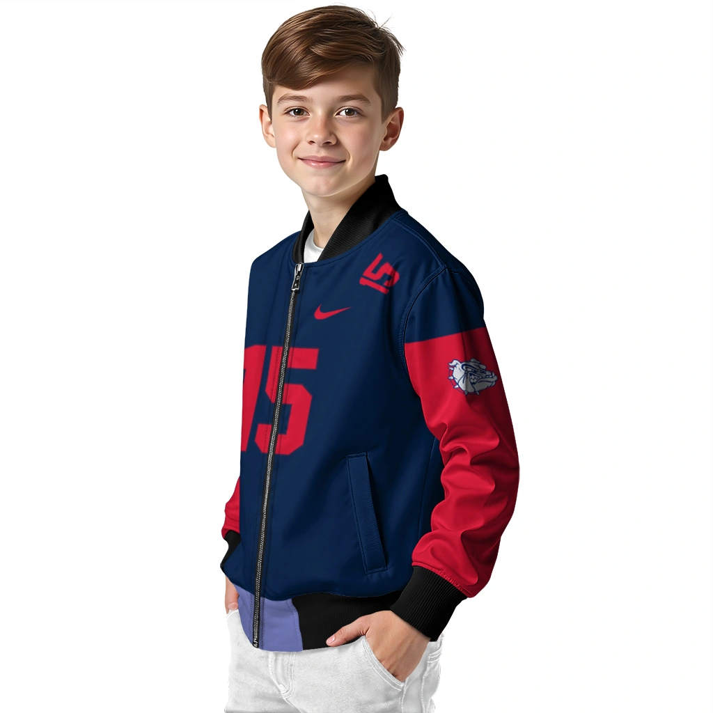 custom gonzaga bulldogs team patch blue bomber jacket trendy custom gonzaga bulldogs team patch blue bomber jacket trendy