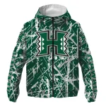 custom hawaii rainbow warriors brushstroke pattern green windbreaker jacket best selling
