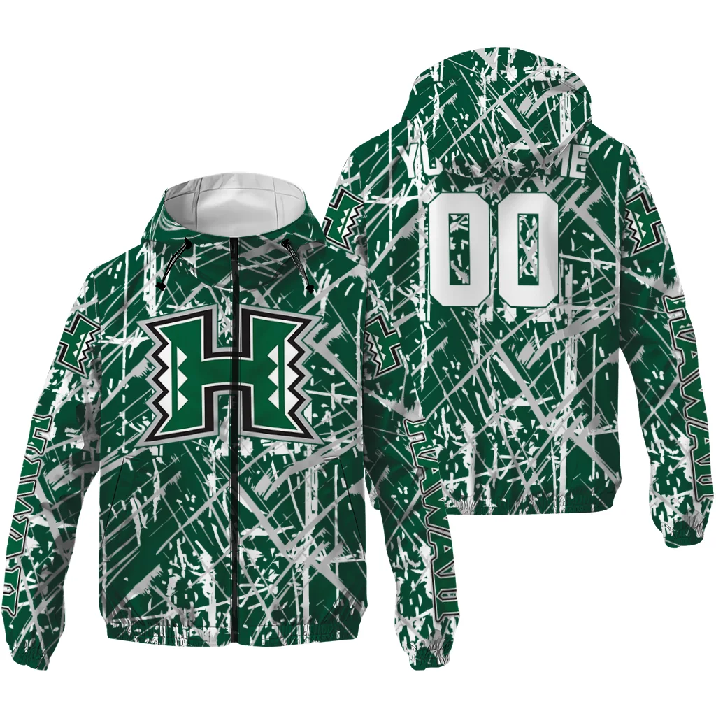 custom hawaii rainbow warriors brushstroke pattern green windbreaker jacket high quality custom hawaii rainbow warriors brushstroke pattern green windbreaker jacket high quality