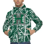 custom hawaii rainbow warriors brushstroke pattern green windbreaker jacket best selling