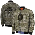 custom houston astros camouflage abstract camouflage bomber jacket best selling