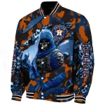 custom houston astros skull horde blue varsity jacket best selling