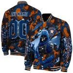 custom houston astros skull horde blue varsity jacket best selling