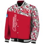 custom houston cougars camouflage splash red varsity jacket best selling