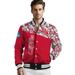 custom houston cougars camouflage splash red varsity jacket best selling