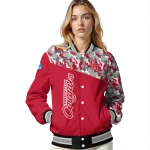 custom houston cougars camouflage splash red varsity jacket best selling