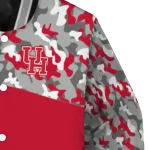 custom houston cougars camouflage splash red varsity jacket best selling