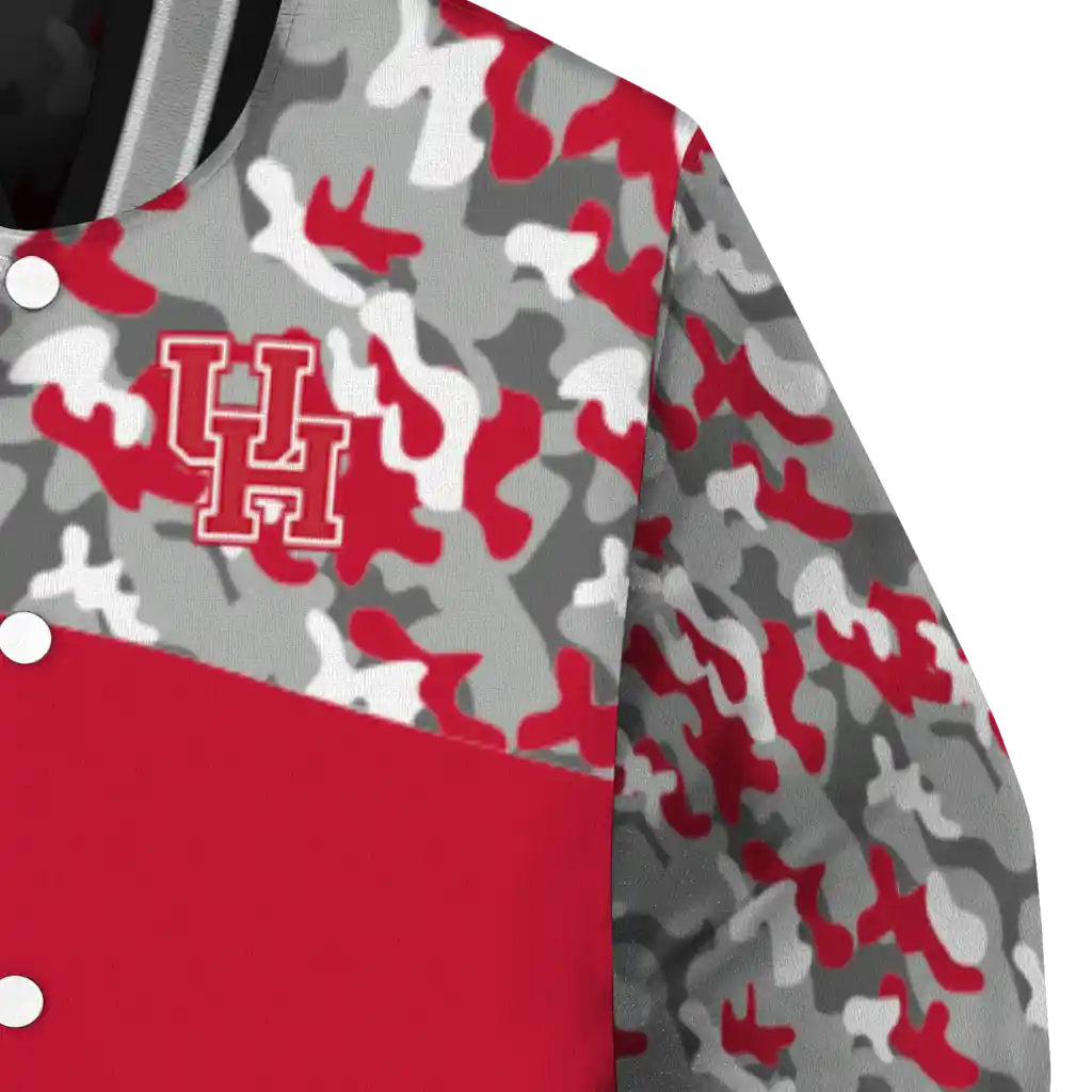 custom houston cougars camouflage splash red varsity jacket premium grade custom houston cougars camouflage splash red varsity jacket premium grade