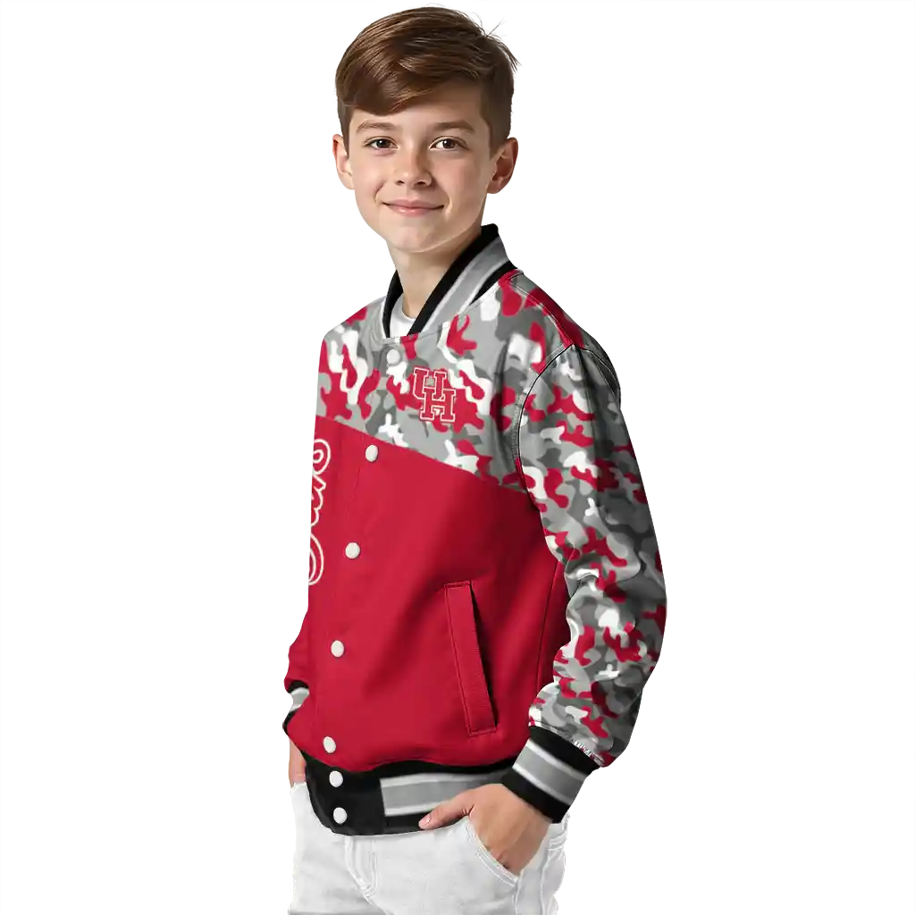 custom houston cougars camouflage splash red varsity jacket trendy custom houston cougars camouflage splash red varsity jacket trendy