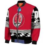 custom houston cougars circle skull red black bomber jacket best selling