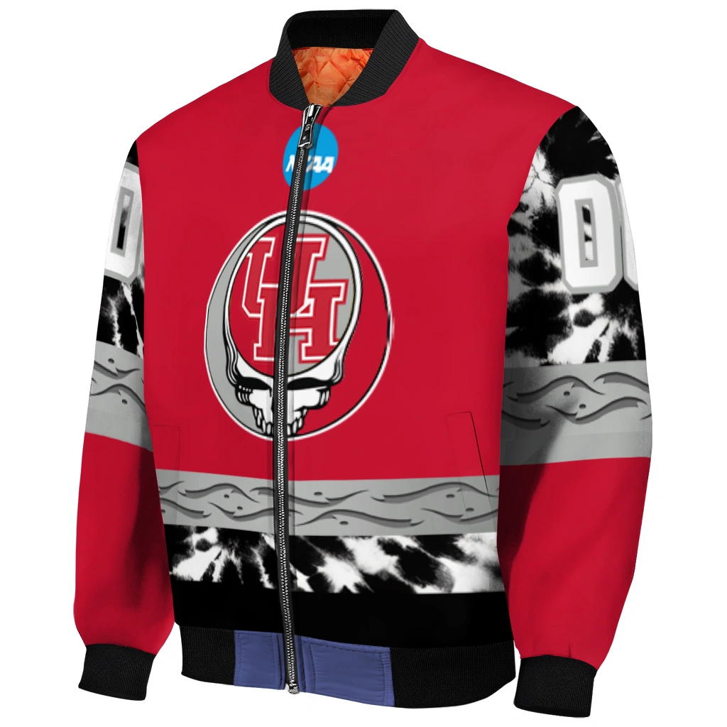 custom houston cougars circle skull red black bomber jacket fashion forward custom houston cougars circle skull red black bomber jacket fashion forward