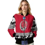 custom houston cougars circle skull red black bomber jacket best selling