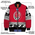 custom houston cougars circle skull red black bomber jacket best selling