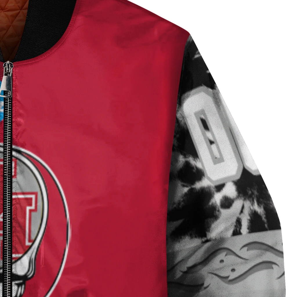 custom houston cougars circle skull red black bomber jacket premium grade custom houston cougars circle skull red black bomber jacket premium grade