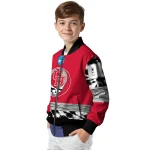 custom houston cougars circle skull red black bomber jacket best selling