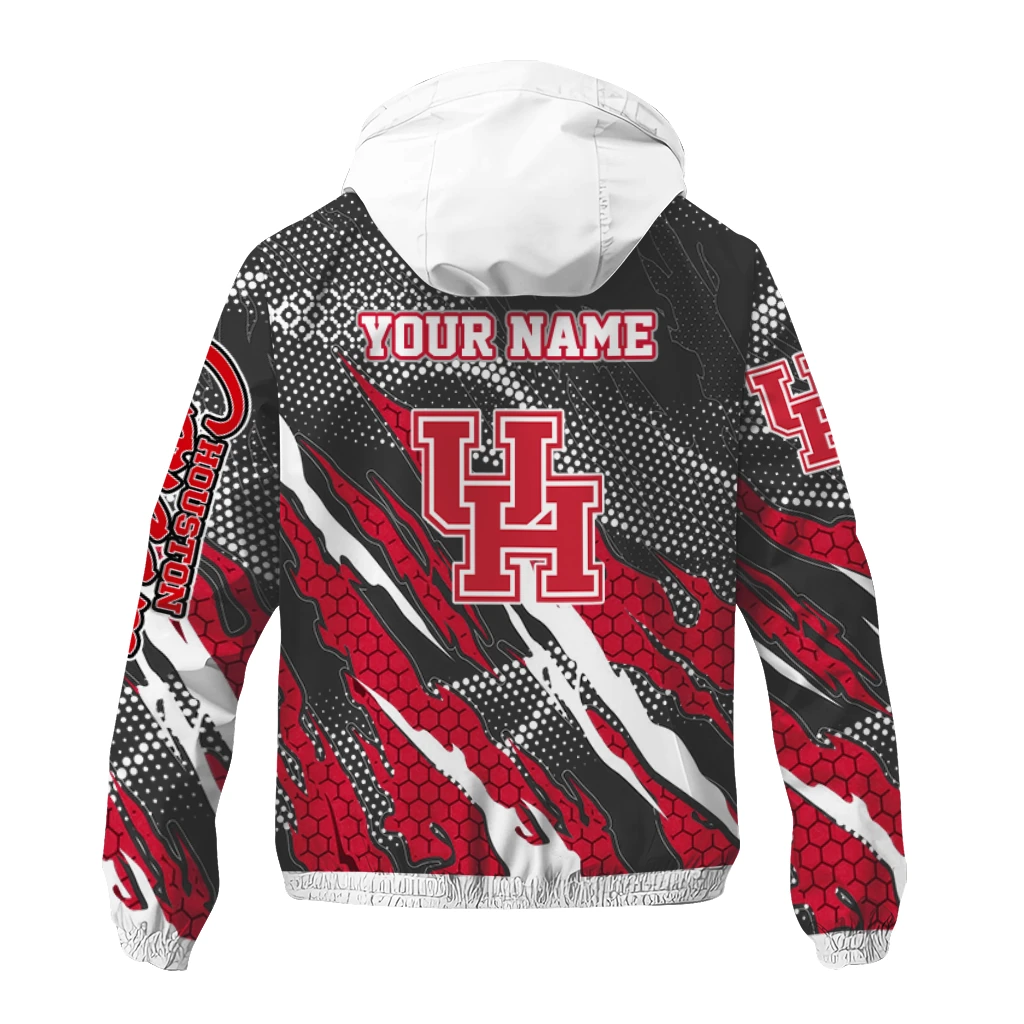 custom houston cougars claw mesh red gray windbreaker jacket fashion forward custom houston cougars claw mesh red gray windbreaker jacket fashion forward