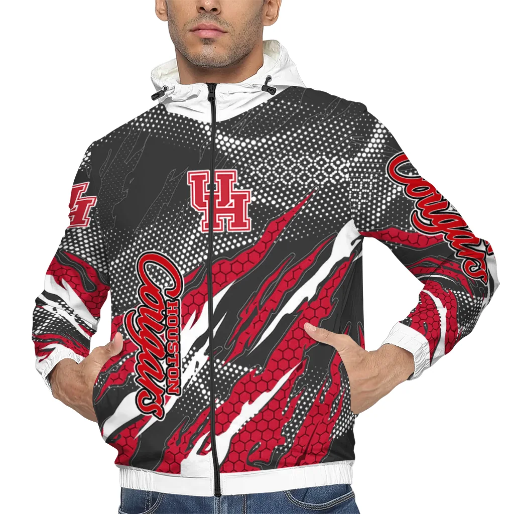 custom houston cougars claw mesh red gray windbreaker jacket top rated custom houston cougars claw mesh red gray windbreaker jacket top rated