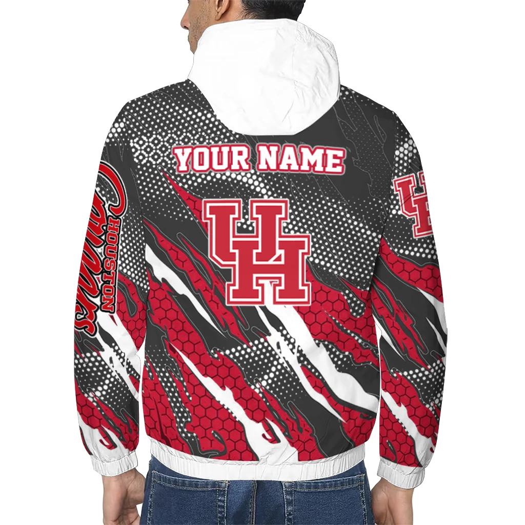 custom houston cougars claw mesh red gray windbreaker jacket trendy custom houston cougars claw mesh red gray windbreaker jacket trendy