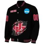 custom houston cougars claw shred black varsity jacket best selling