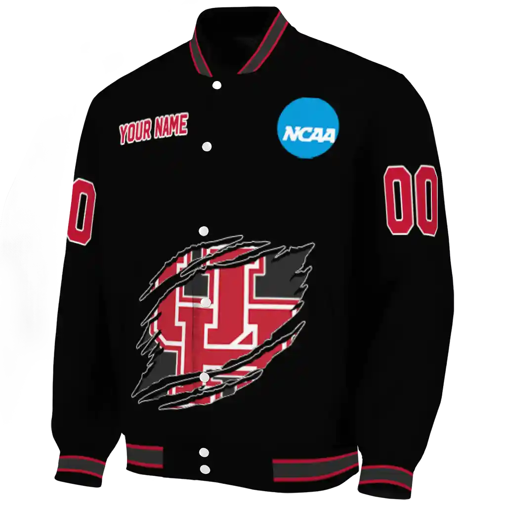 custom houston cougars claw shred black varsity jacket best selling custom houston cougars claw shred black varsity jacket best selling