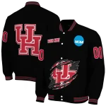 custom houston cougars claw shred black varsity jacket best selling
