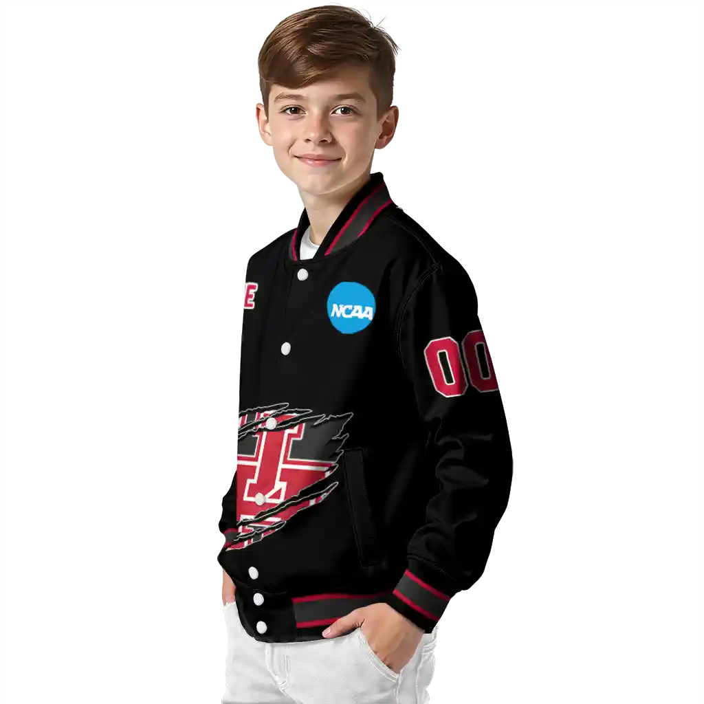 custom houston cougars claw shred black varsity jacket trendy custom houston cougars claw shred black varsity jacket trendy
