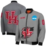 custom houston cougars feral slash grey bomber jacket best selling