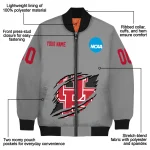 custom houston cougars feral slash grey bomber jacket best selling