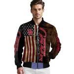 custom houston cougars flag wood brown bomber jacket best selling