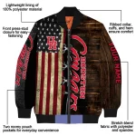 custom houston cougars flag wood brown bomber jacket best selling