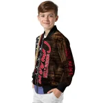 custom houston cougars flag wood brown bomber jacket best selling