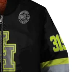 custom houston cougars heartbeat accent black green bomber jacket best selling