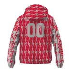 custom houston cougars lightning strike grid red windbreaker jacket best selling